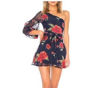 Lovers + Friends Women's Navy and Red Dress